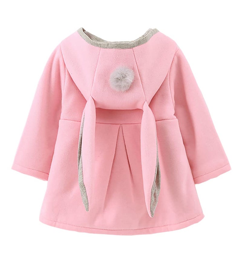 Urtrend Baby Girl's Toddler Winter Coat Jacket Outerwear Ears Hoodie(Tag 8/80,Pink) - Image 1